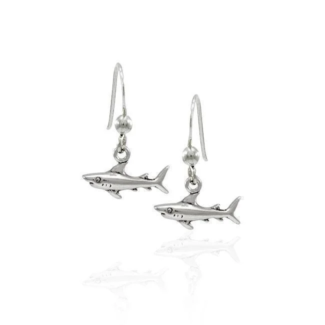 modern stud earrings for women -diamond earrings for women -Shark Sterling Silver Earring TER1505