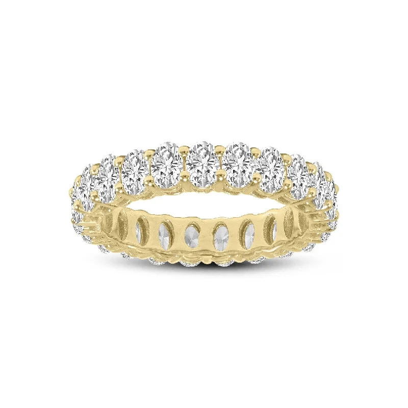 Marquee Jewels Oval Lab Grown Diamond Eternity Band in 14K Yellow Gold (4 Carat TW)