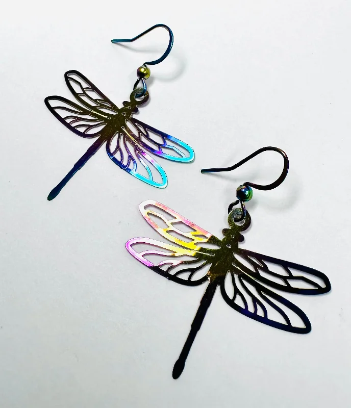 luxury earrings for women -silver earrings for women -Dragonfly Shape Colorful Earrings/Bug Earrings/ Family Earrings /Nature Earrings