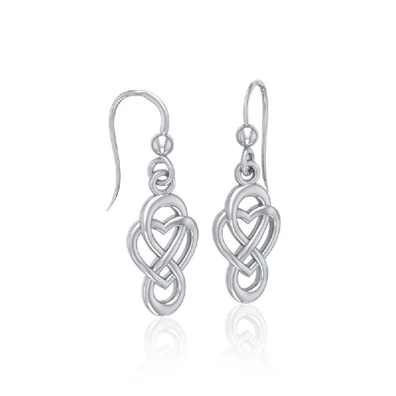 minimalist earrings for women -stud earrings for women -Celtic Infinity with Heart Sterling Silver Earrings TER1686