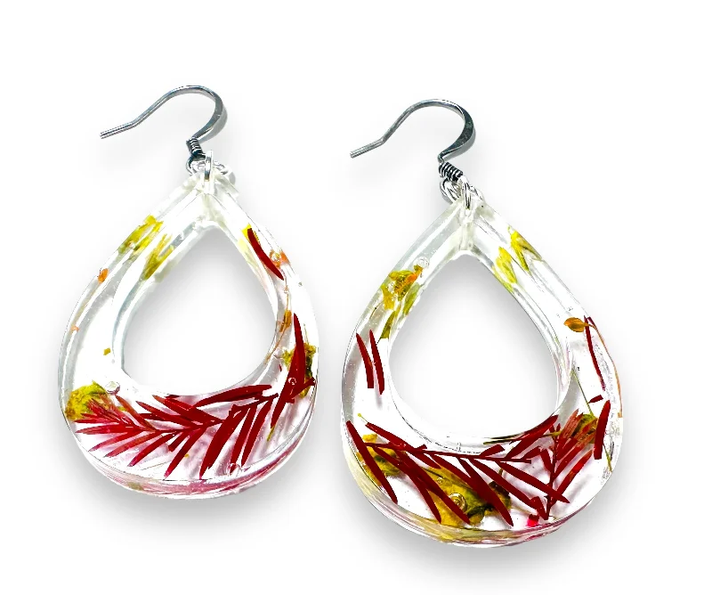 Red and Yellow Teardrop Hoop