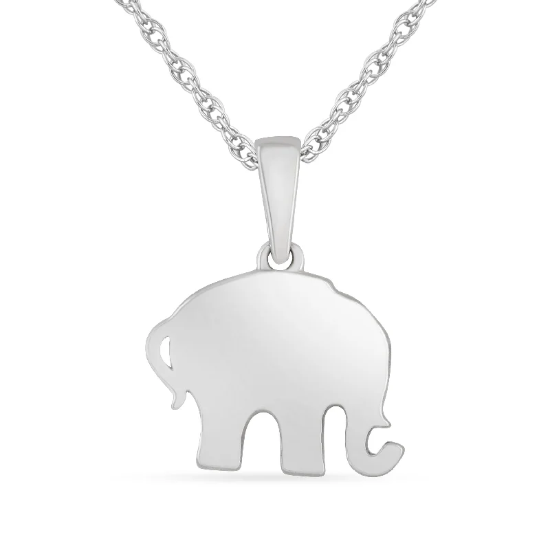 rose gold necklaces for women -pendant necklaces for women -Children's Elephant Pendant Necklace with 0.05ct of Diamonds in Sterling Silver