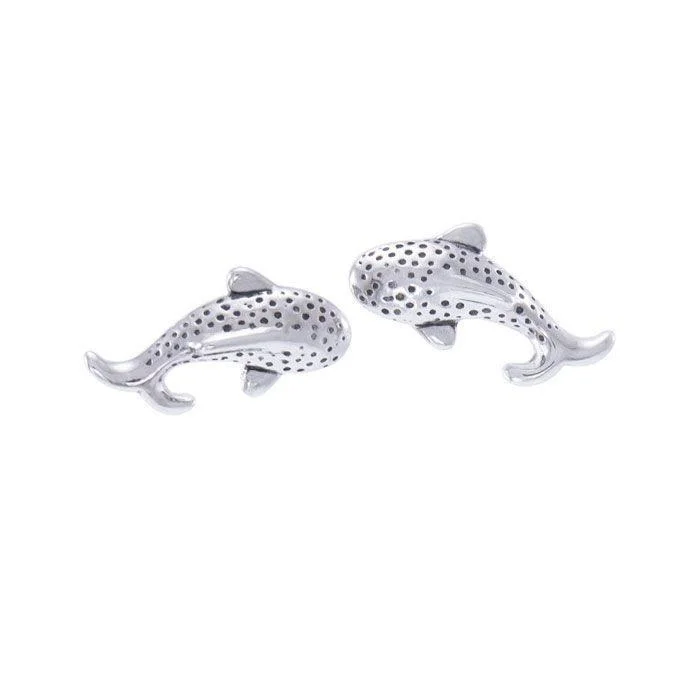 luxury earrings for women -personalized earrings for women -Small Whale Shark  Sterling Silver Post Earring TER1645