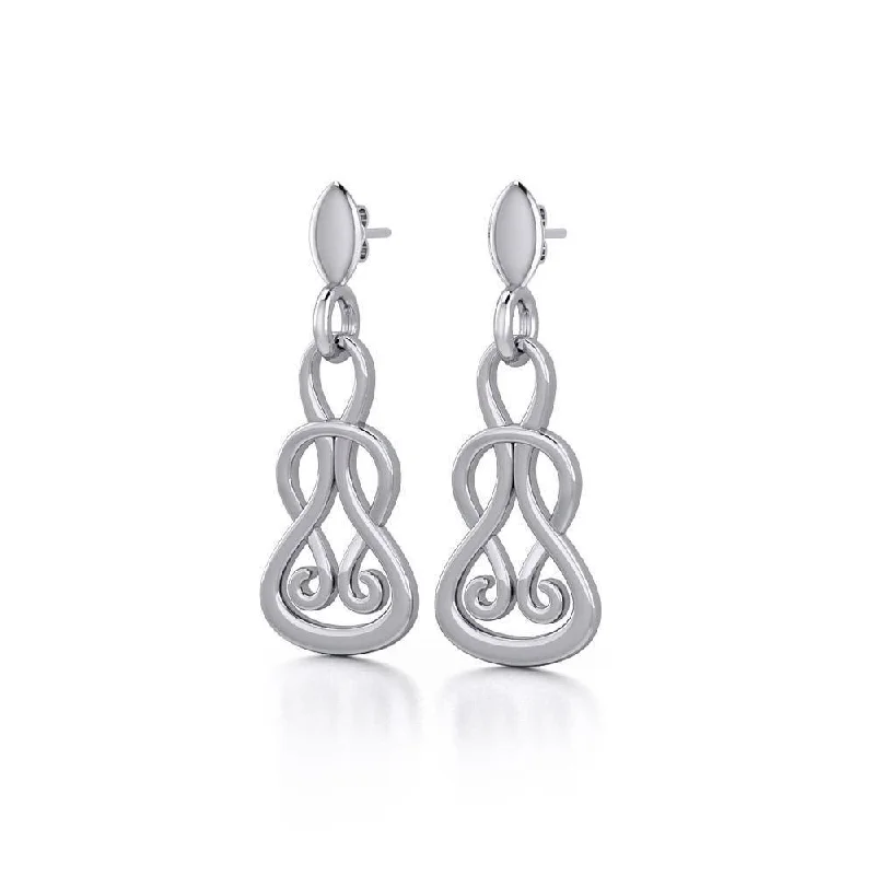 vintage earrings for women -gemstone stud earrings for women -Celtic Knotwork Silver Earrings TE1188