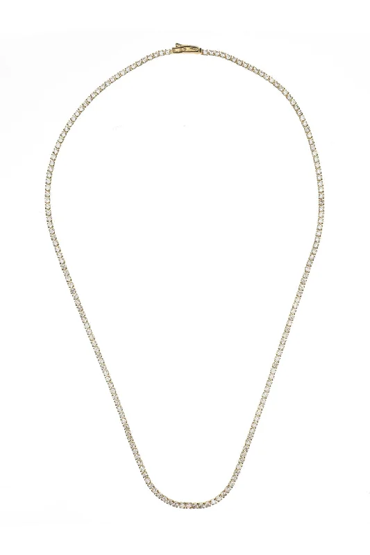 bridal necklaces for women -bridal necklaces for women -SYDNEY SOIRÉE  2MM TENNIS NECKLACE 42CM GOLD