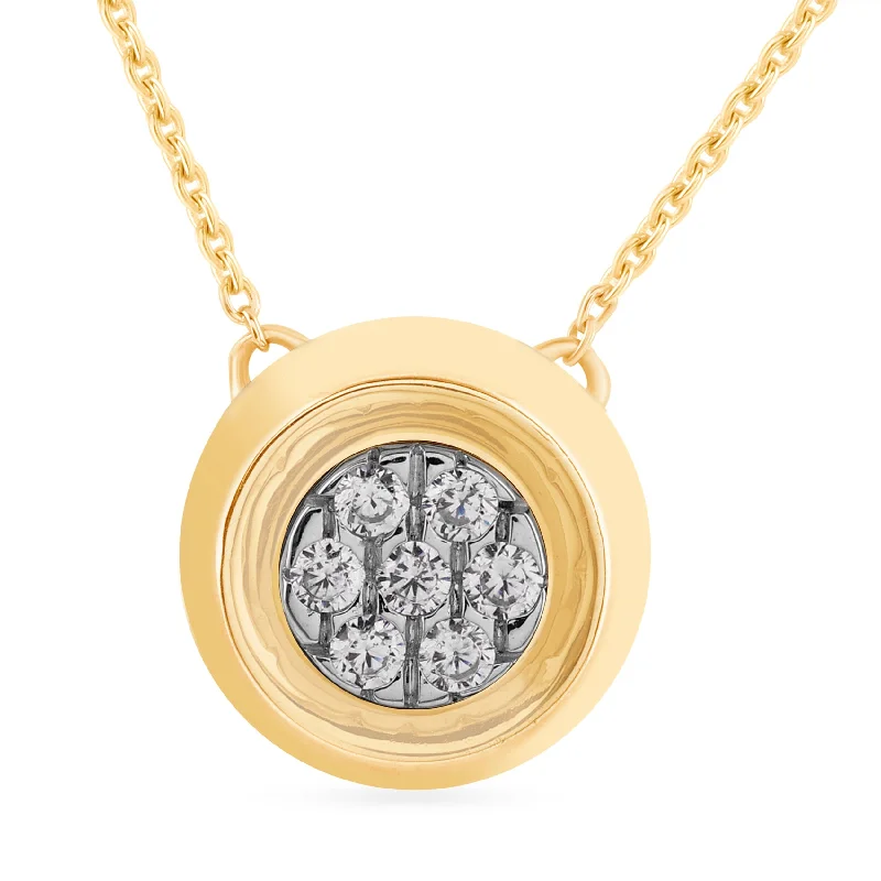 multi-layer necklaces for women -birthstone necklaces for women -Bezel Set Slider Necklace with 0.10ct of Diamonds in 9ct Yellow Gold