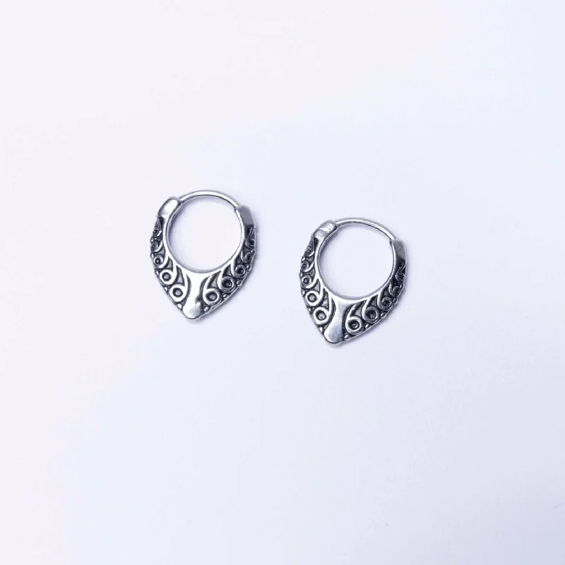 silver hoop earrings for weddings -sterling silver earrings for women -Orochi earrings