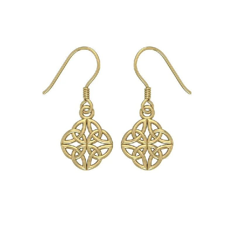 black stud earrings for women -hoop earrings for women -Celtic Knotwork Solid Gold Earrings GTE462