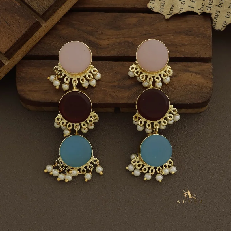 flower-shaped earrings for women -stud earrings for women -Three Stone Kalpa Earring