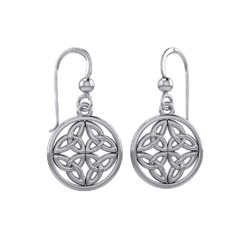 sparkly earrings for women -diamond earrings for women -Celtic Triquetra Silver Earrings TER982